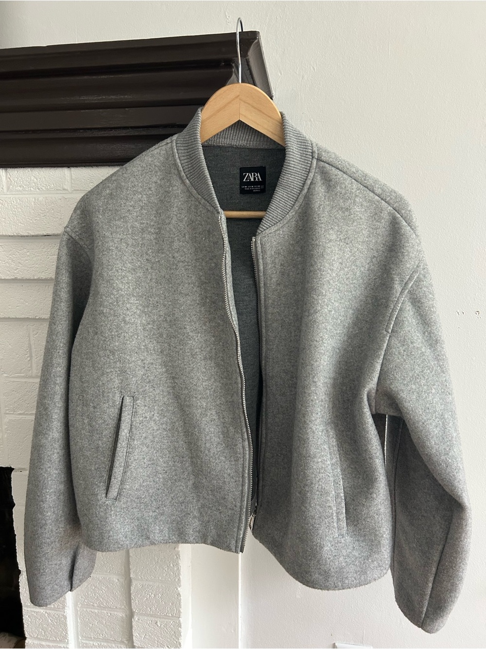 Zara Light Grey Bomber Jacket size M